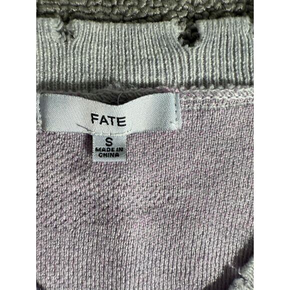Fate‎ Light Purple Camo Distressed V‑neck Sweater Women S Casual Grunge - Picture 3 of 8